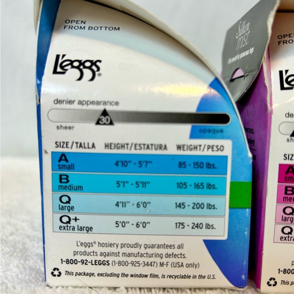 Bundle of 3 Leggs Queen Size Womens Black Pantyhose / NEW in Box - Picture 6 of 9